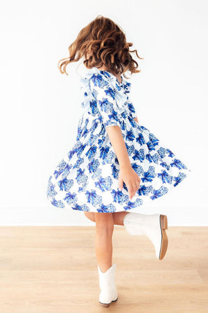 Lone Star 3/4 Sleeve Ruffle Twirl Dress-Mila & Rose ®