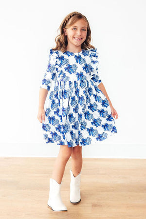 Lone Star 3/4 Sleeve Ruffle Twirl Dress-Mila & Rose ®