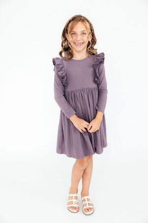 Vintage Violet L/S Ruffle Twirl Dress-Mila & Rose ®