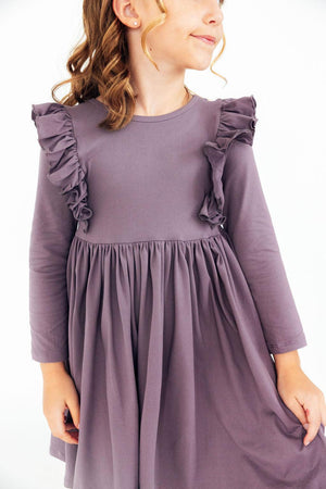 Vintage Violet L/S Ruffle Twirl Dress-Mila & Rose ®