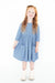 Dusty Blue 3/4 Sleeve Pocket Twirl Dress-Mila & Rose ®