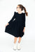 Black L/S Ruffle Twirl Dress-Mila & Rose ®