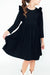 Black L/S Ruffle Twirl Dress-Mila & Rose ®