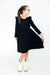 Black L/S Ruffle Twirl Dress-Mila & Rose ®