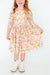 Pretty Peachy 3/4 Sleeve Pocket Twirl Dress-Mila & Rose ®