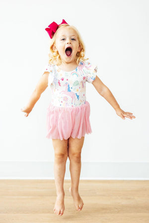 Rainbow Vibes S/S Twirl Leotard-Mila & Rose ®