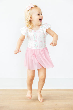 Fancy Florals S/S Twirl Leotard-Mila & Rose ®