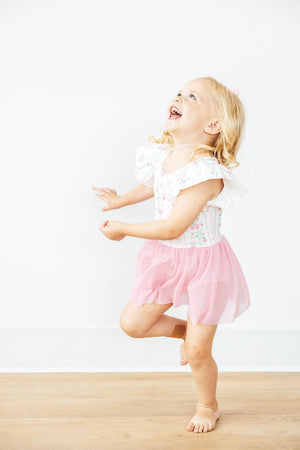 Fancy Florals S/S Twirl Leotard-Mila & Rose ®
