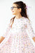 Pastel Petals 3/4 Sleeve Pocket Twirl Dress-Mila & Rose ®