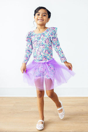 Head in the Clouds L/S Flutter Sleeve Leotard-Mila & Rose ®