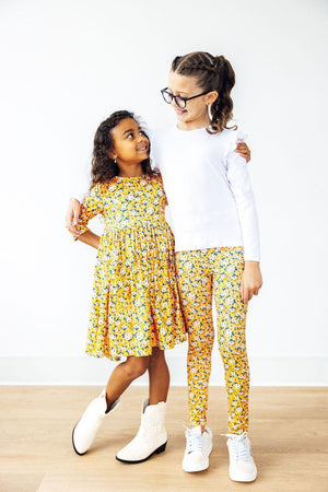 Fall Floral 3/4 Sleeve Pocket Twirl Dress-Mila & Rose ®