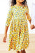 Fall Floral 3/4 Sleeve Pocket Twirl Dress-Mila & Rose ®