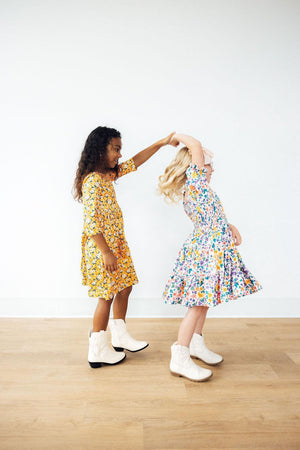 Garden Groove Smocked Ruffle Dress-Mila & Rose ®