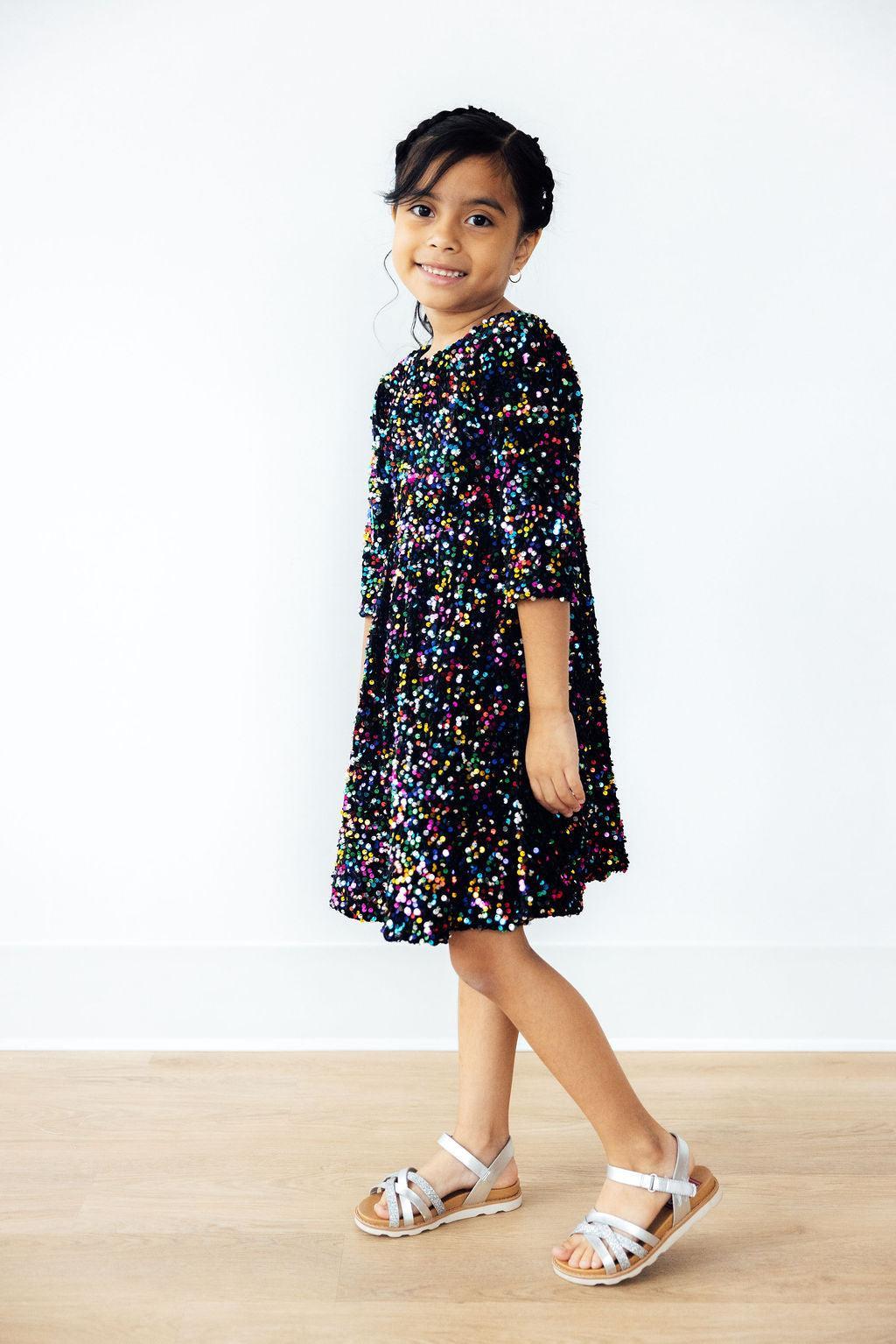 Confetti Velvet Sequin Dress-Mila & Rose ®