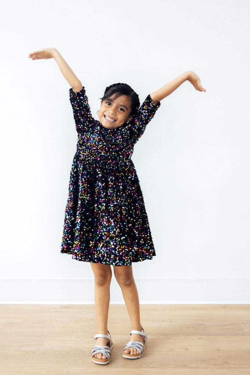 Confetti Velvet Sequin Dress-Mila & Rose ®