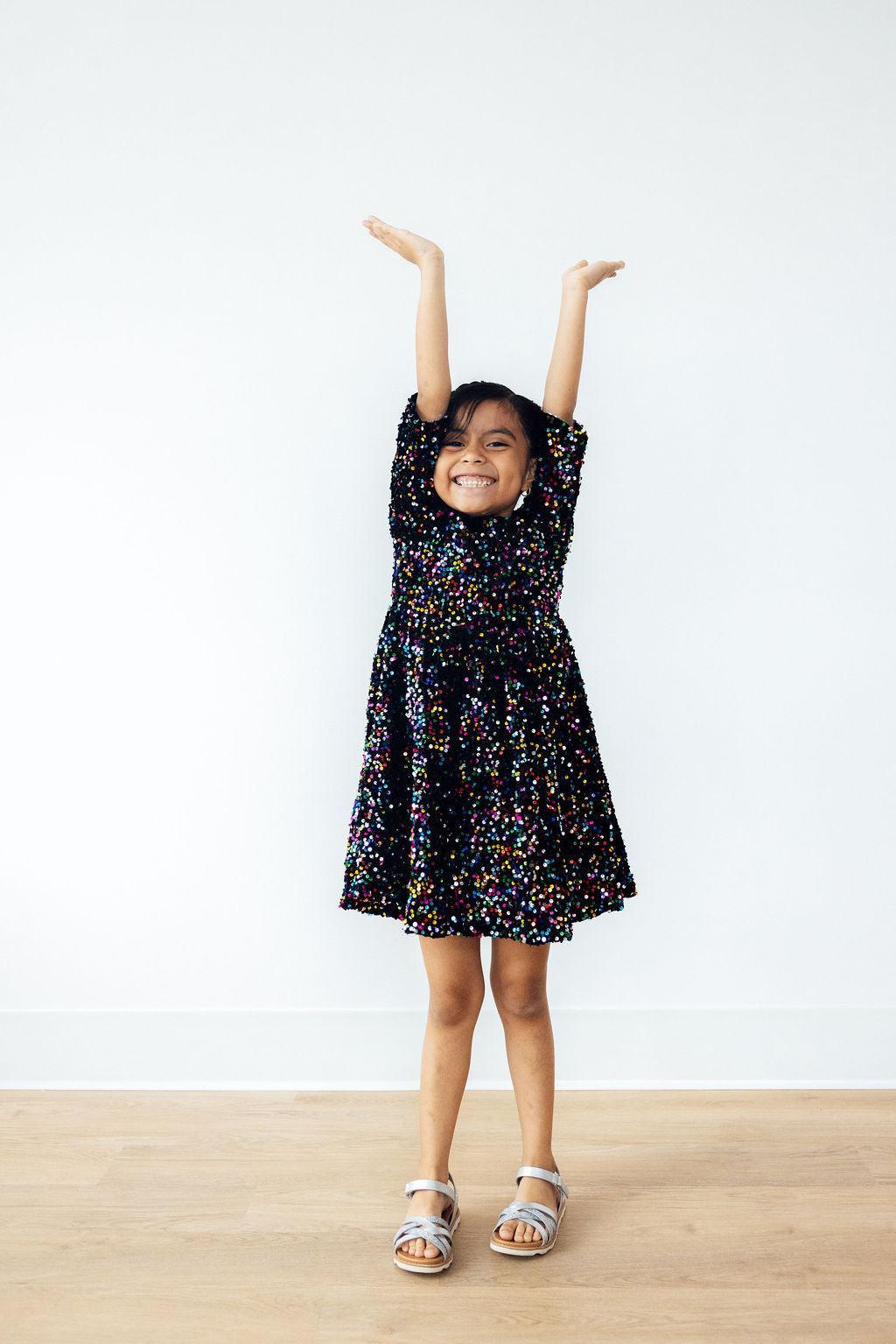 Confetti Velvet Sequin Dress-Mila & Rose ®