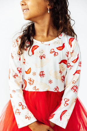 Santa Paws L/S Tutu Dress-Mila & Rose ®