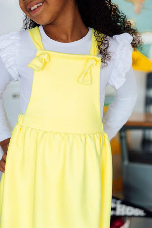Bright Yellow Faux Suede Pinafore-Mila & Rose ®