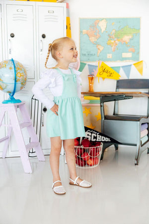 Mint Faux Suede Pinafore-Mila & Rose ®