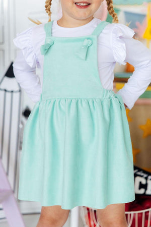 Mint Faux Suede Pinafore-Mila & Rose ®