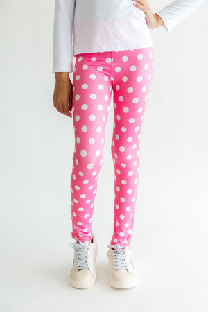 Pink Polka Dots Leggings-Mila & Rose ®