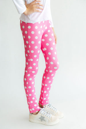 Pink Polka Dots Leggings-Mila & Rose ®