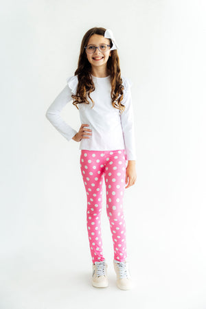 Pink Polka Dots Leggings-Mila & Rose ®