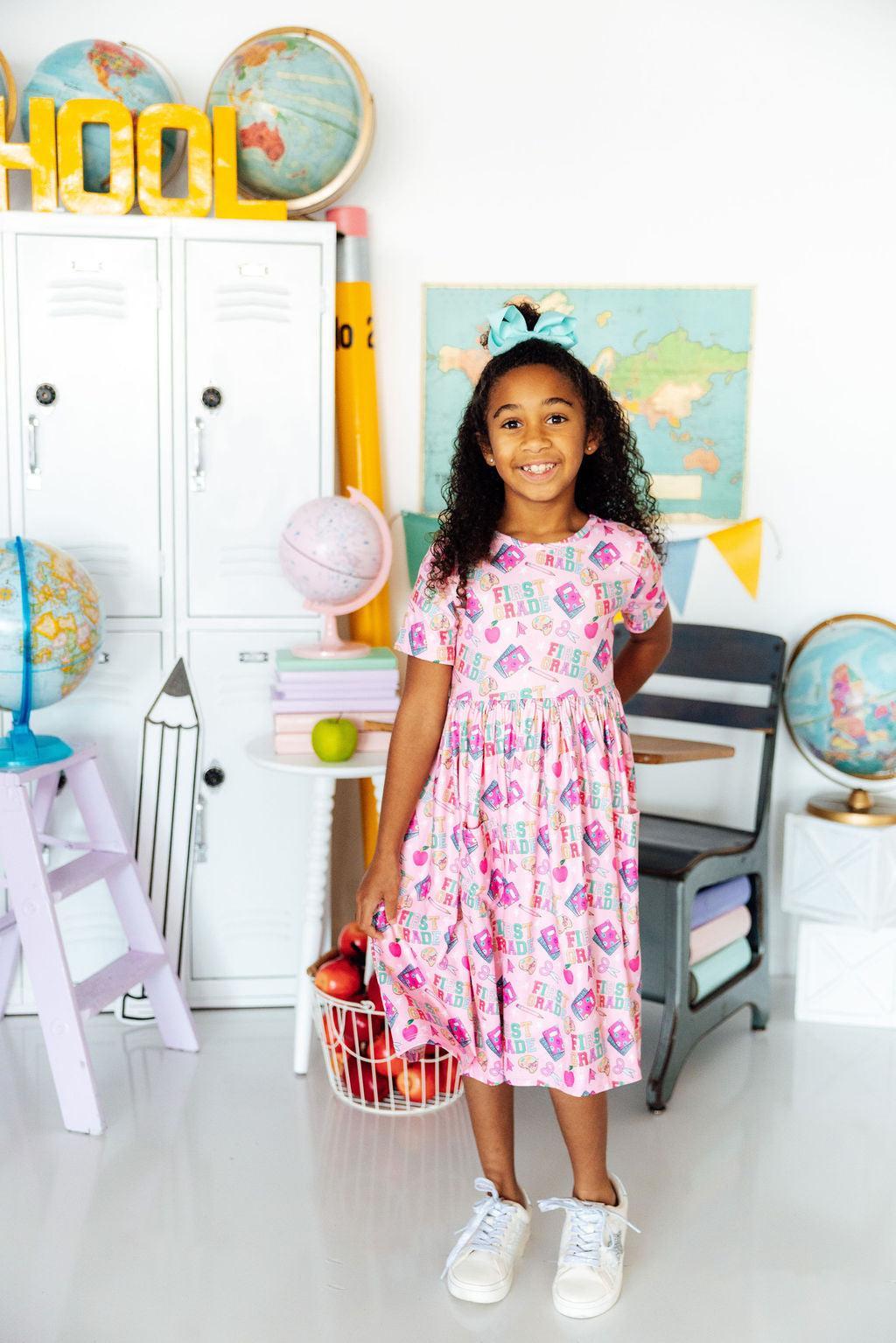 mila and rose dresses Girls' Flower Farm 3/4 Sleeve Pocket Twirl Dress Size: 2T Toddler By Mila & Rose