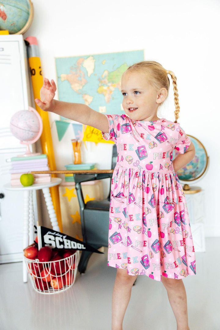 Pre-K S/S Pocket Twirl Dress-Mila & Rose ®