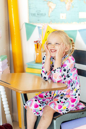 Peace, Love & Pandacorns 3/4 Sleeve Pocket Twirl Dress-Mila & Rose ®