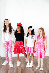 Pink Polka Dots Flutter Sleeve Twirl Dress-Mila & Rose ®