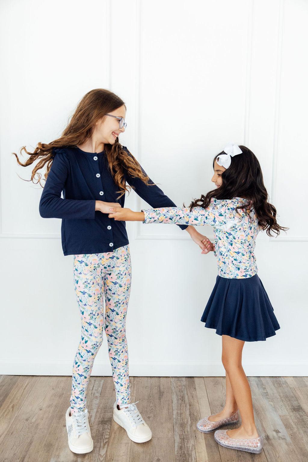 Fall Floral L/S Ruffle Tee-Mila & Rose ®