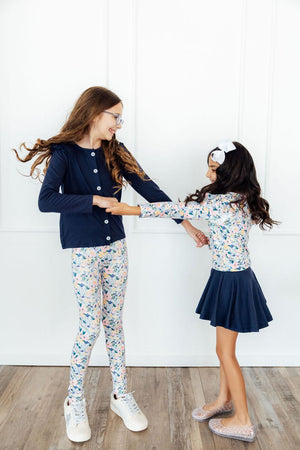 Fall Floral L/S Ruffle Tee-Mila & Rose ®