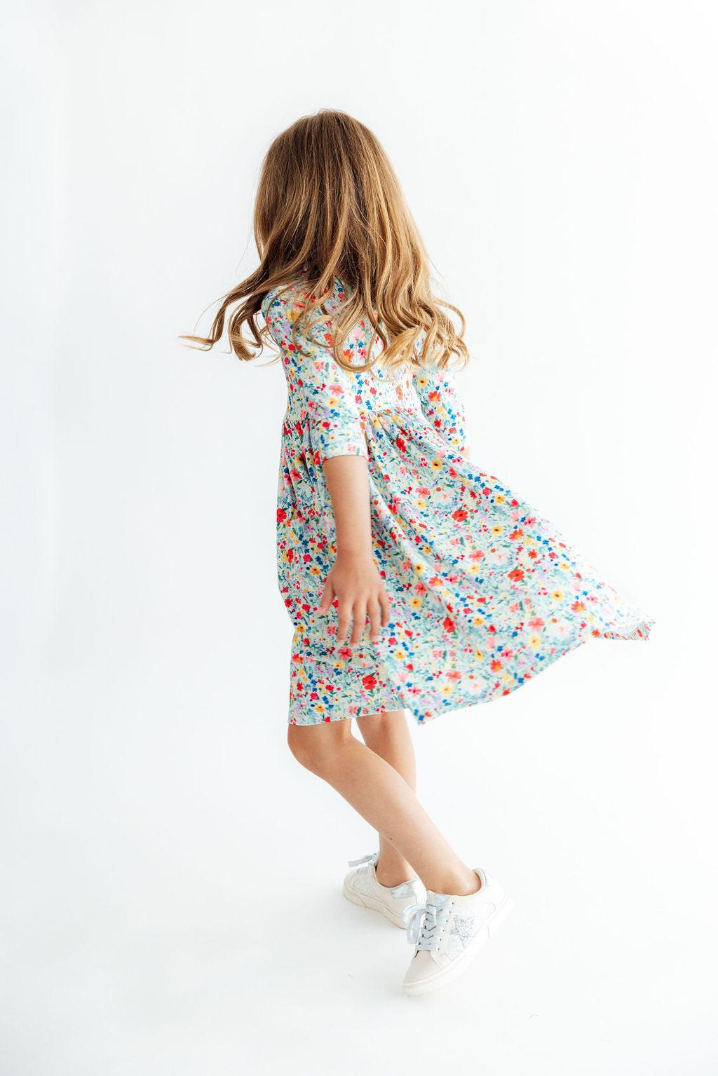 After the Rain 3/4 Sleeve Pocket Twirl Dress-Mila & Rose ®