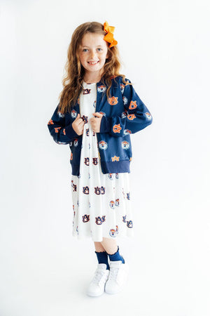 Auburn Blue Aubie Satin Jacket-Mila & Rose ®