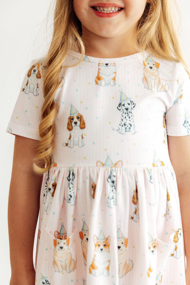 Party Pups S/S Pocket Twirl Dress-Mila & Rose ®
