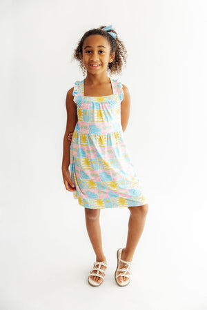 Tropical Summer Ruffle Cross Back Dress-Mila & Rose ®