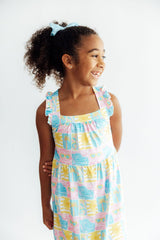 Tropical Summer Ruffle Cross Back Dress-Mila & Rose ®
