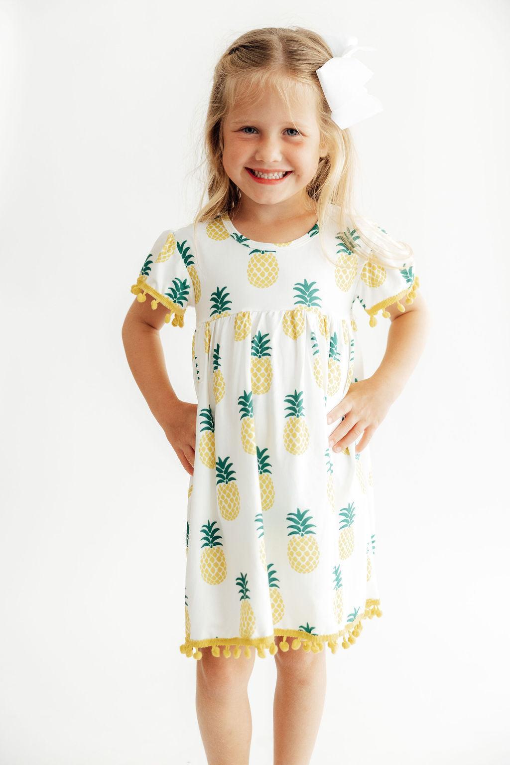Pineapple Pom Pom Dress-Mila & Rose ®