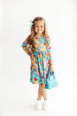 Flower Child L/S Pocket Twirl Dress-Mila & Rose ®