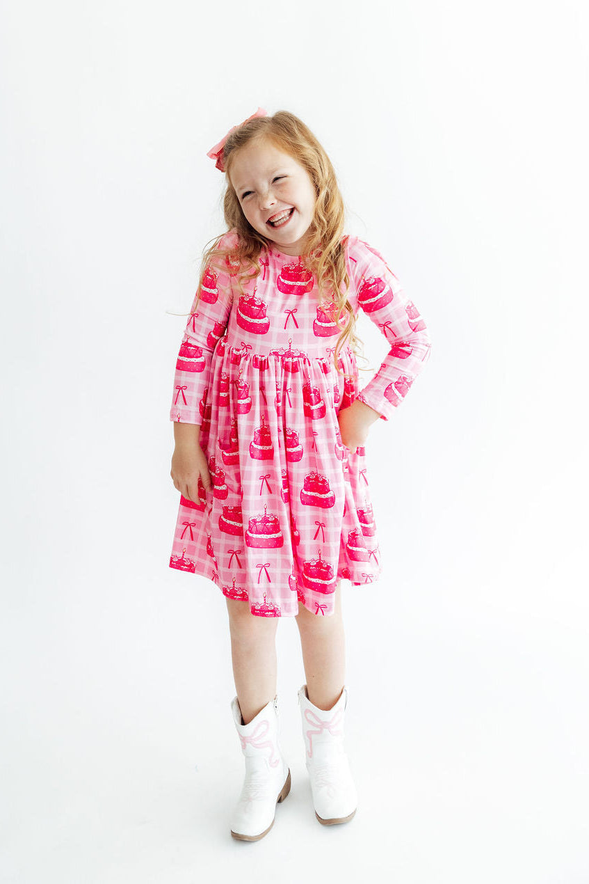 Make a Wish L/S Pocket Twirl Dress-Mila & Rose ®