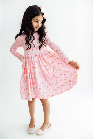 Pink Dreidel Darling L/S Pocket Twirl Dress-Mila & Rose ®