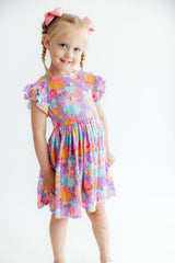 Autumn Sparkle Flutter Sleeve Twirl Dress-Mila & Rose ®