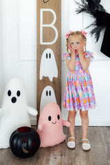 Autumn Sparkle Flutter Sleeve Twirl Dress-Mila & Rose ®