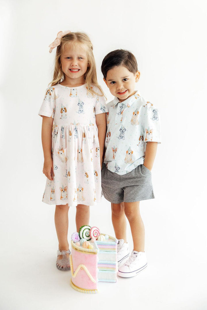 Party Pups S/S Pocket Twirl Dress-Mila & Rose ®