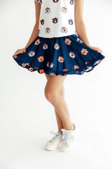 Auburn Blue Aubie Ruffle Twirl Skort-Mila & Rose ®