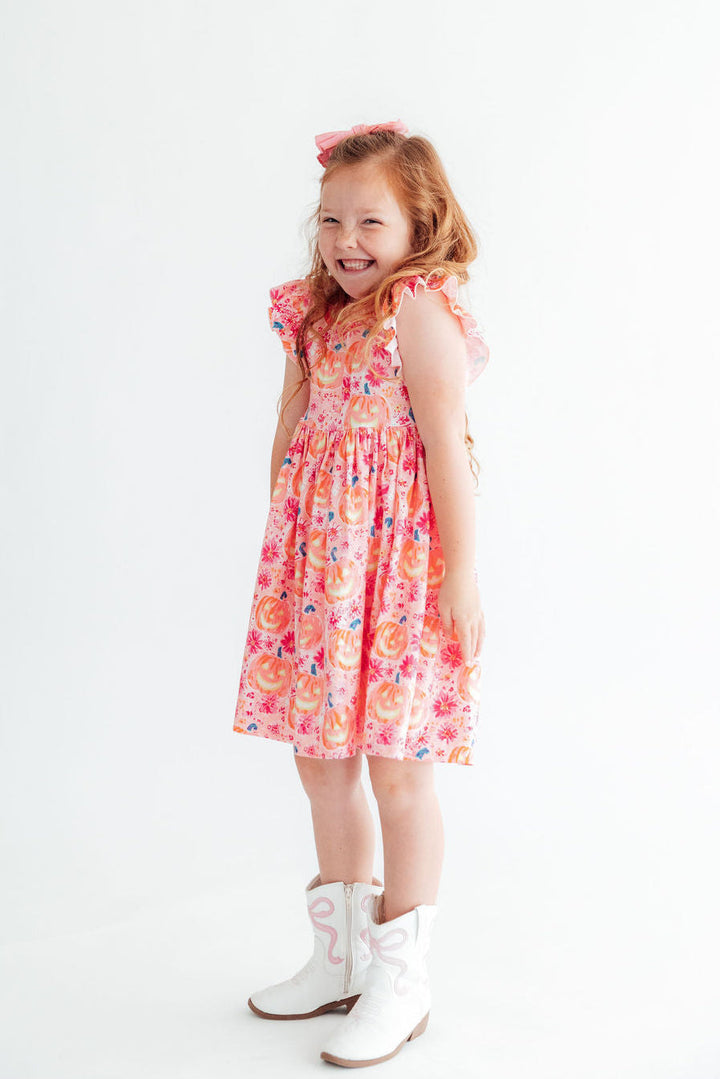 Spooktacular Flutter Sleeve Twirl Dress-Mila & Rose ®
