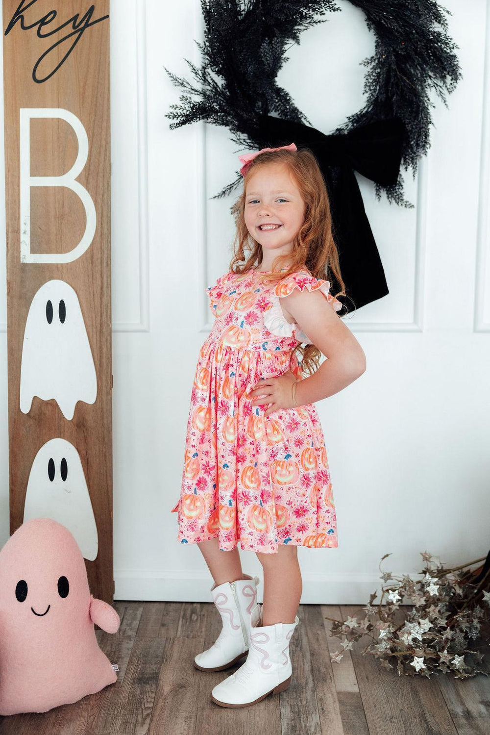 Spooktacular Flutter Sleeve Twirl Dress-Mila & Rose ®