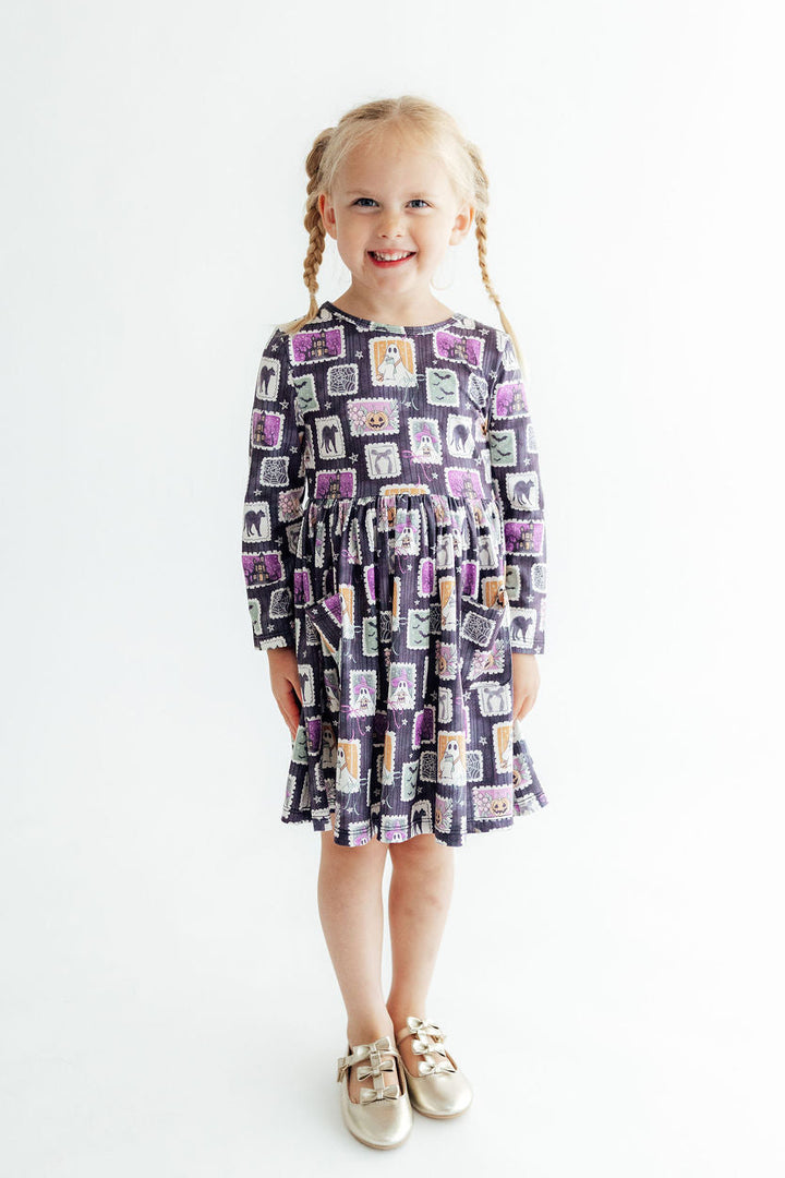 Trick or Treat L/S Pocket Twirl Dress-Mila & Rose ®