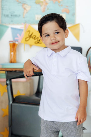 Boys White S/S Polo-Mila & Rose ®